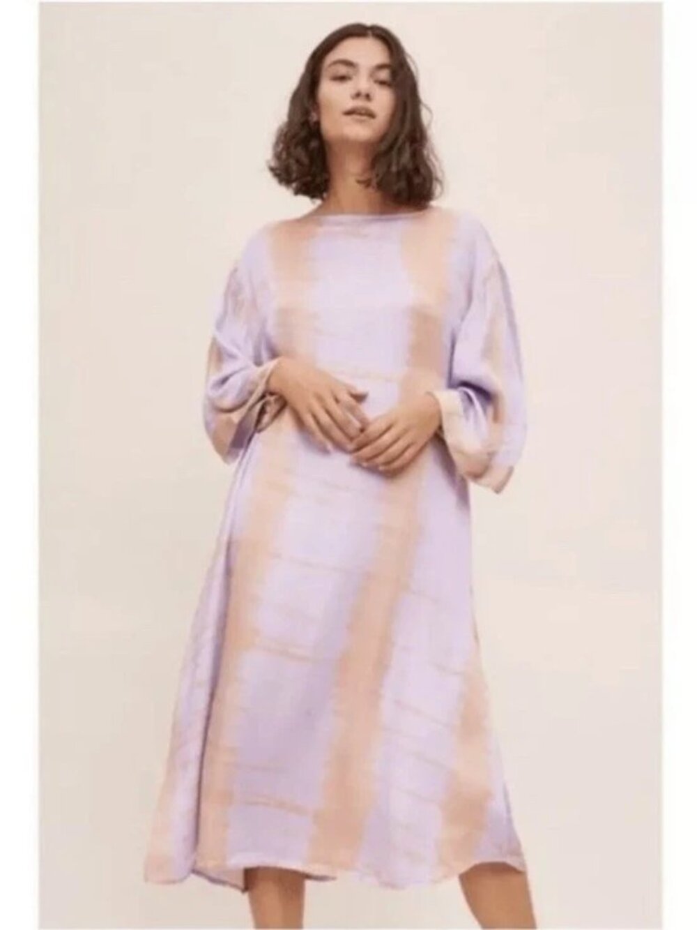 Anthropologie Norblack NorWhite Sonne Tie Dye Oversized Purple Dress Size XS NWT